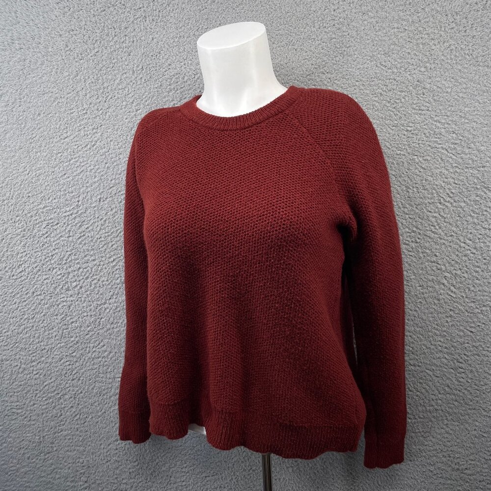 Madewell Province Cross-Back Pullover Sweater Red Burnished Mahogany Small